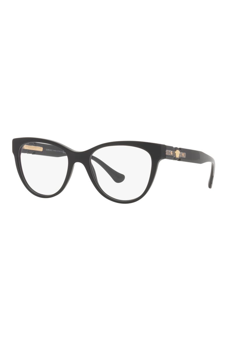 53mm Cat Eye Optical Glasses, Alternate, color, BLACK