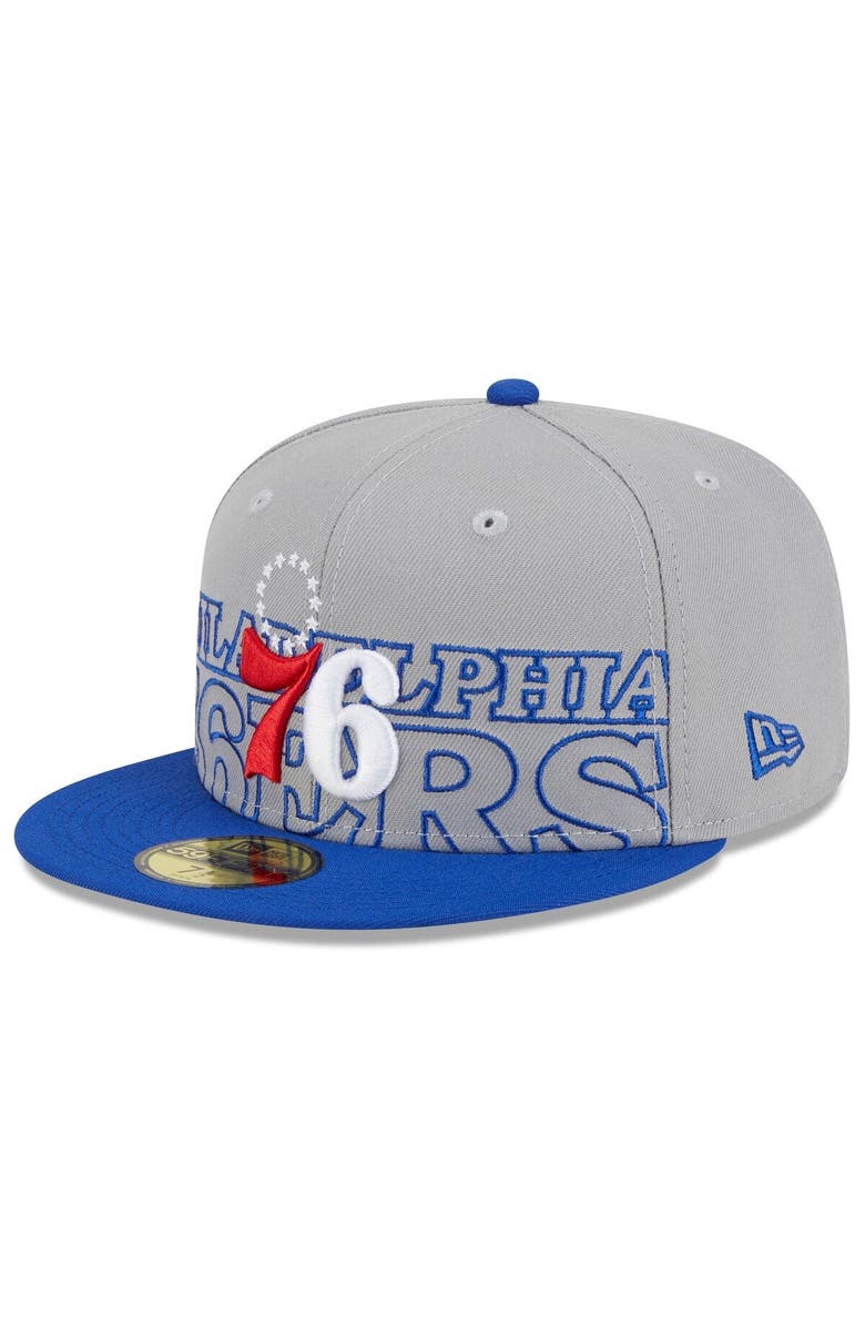 New Era Men's New Era  Gray/Royal Philadelphia 76ers 2023 NBA Draft Two-Tone 59FIFTY Fitted Hat, Main, color, Gray