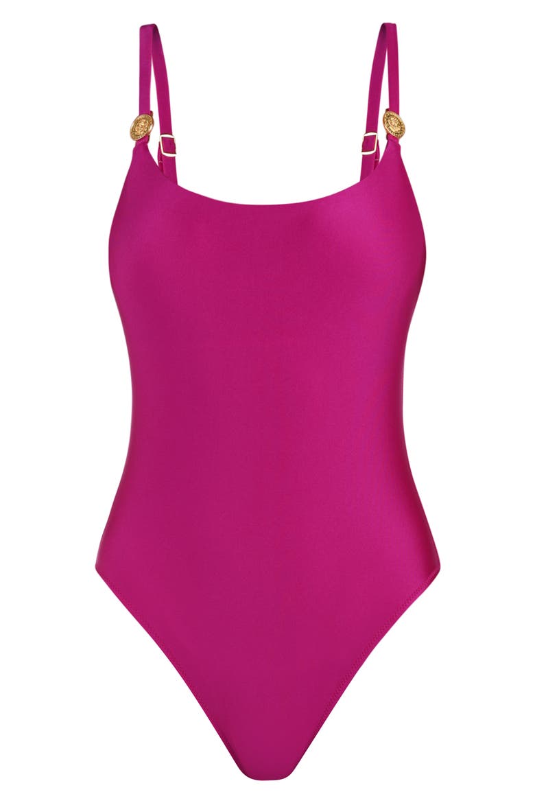 Remi Shimmer One-Piece Swimsuit, Alternate, color, FUCHSIA