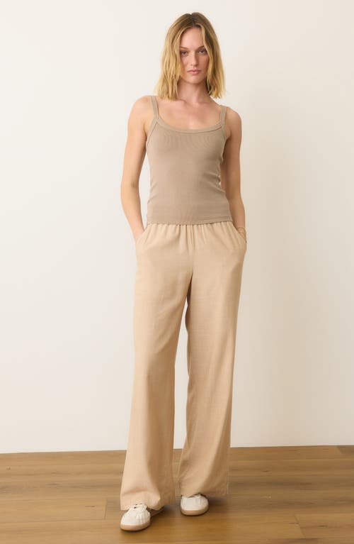 Marine Layer Lexi Sun-in Crop Rib Camisole In Mocha