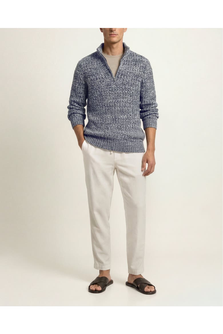 Lennard Half Zip Classic Fit Long Sleeve Knitted Polo Shirt, Main, color, NIGHT IRIS MIX