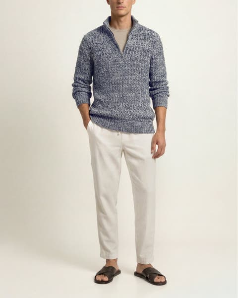 Lennard Half Zip Classic Fit Long Sleeve Knitted Polo Shirt