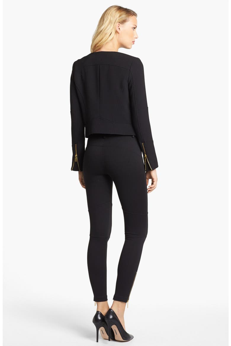 Knit Moto Jacket, Alternate, color, BLACK