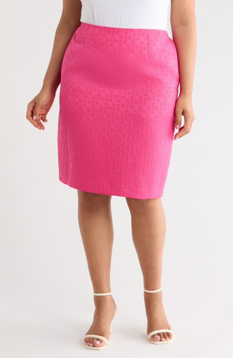 KASPER Textured Zip Pencil Skirt, Main, color, Pink Perfection