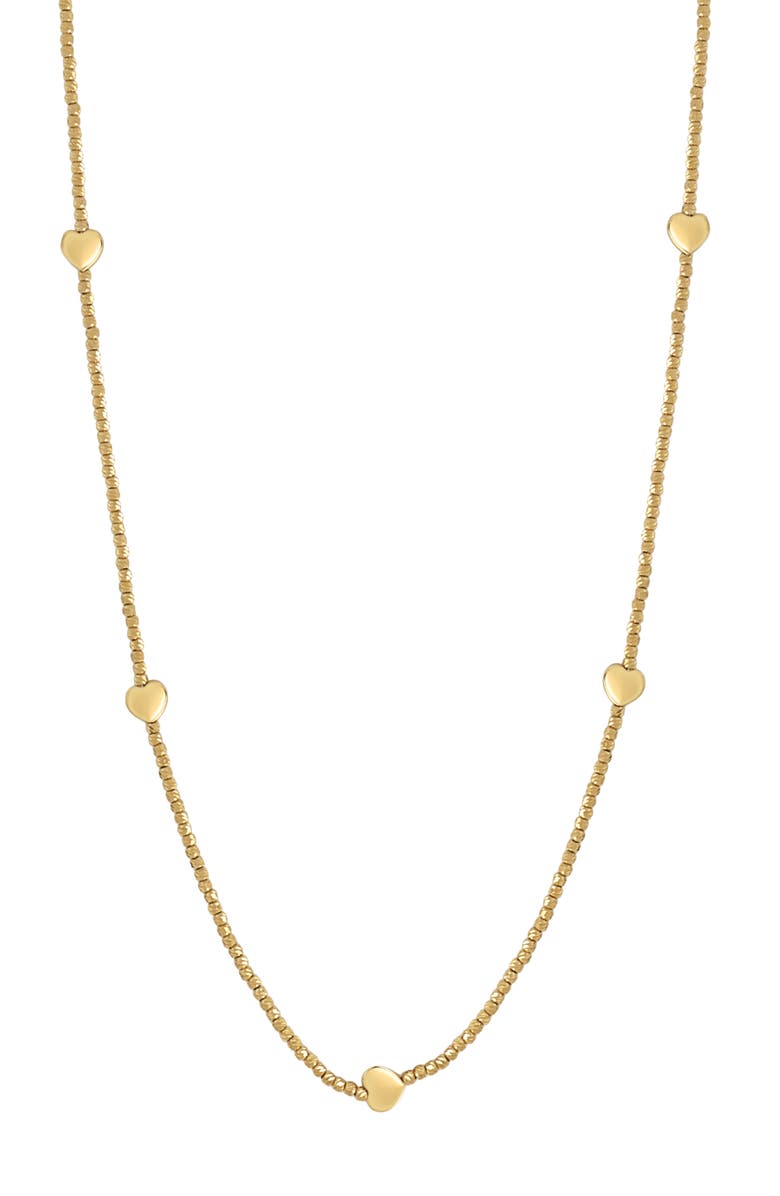 Bony Levy 14K Gold Heart Station Necklace, Main, color, 14K Yellow Gold