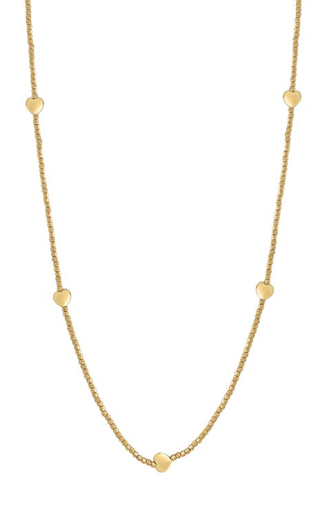 14K Gold Heart Station Necklace (Nordstrom Exclusive)