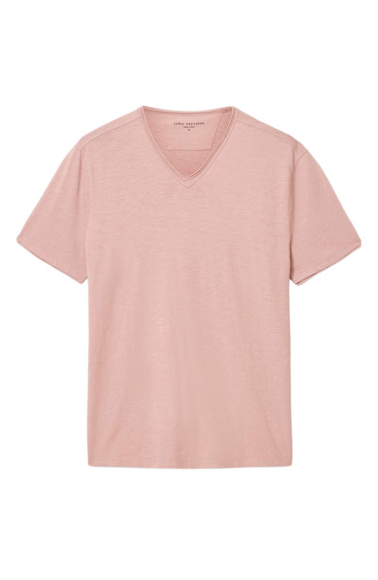 John Varvatos Miles Slub Organic Cotton Raw Edge T-Shirt, Alternate, color, Pink Sand