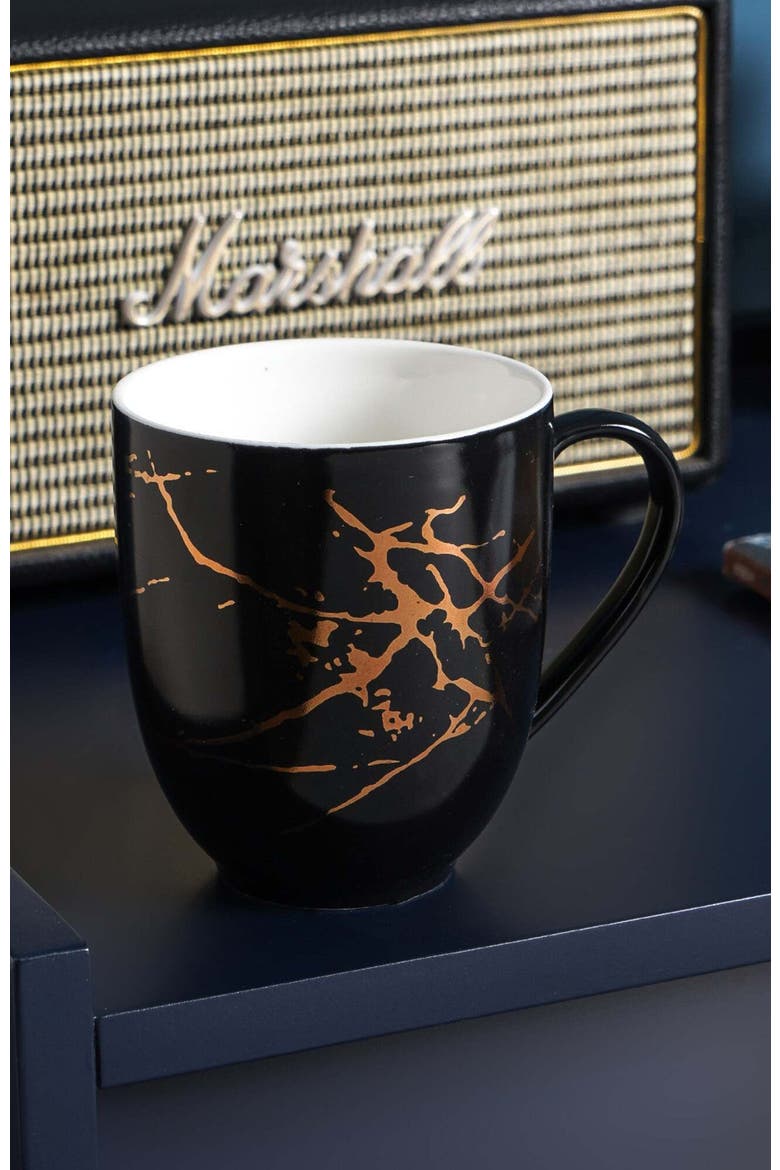 Zora Porcelain 4-Piece Mug Set, Alternate, color, Black