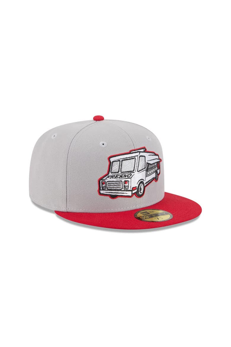 Men's New Era  Gray Fresno Grizzlies Theme Nights 59FIFTY Fitted Hat, Alternate, color, Gray