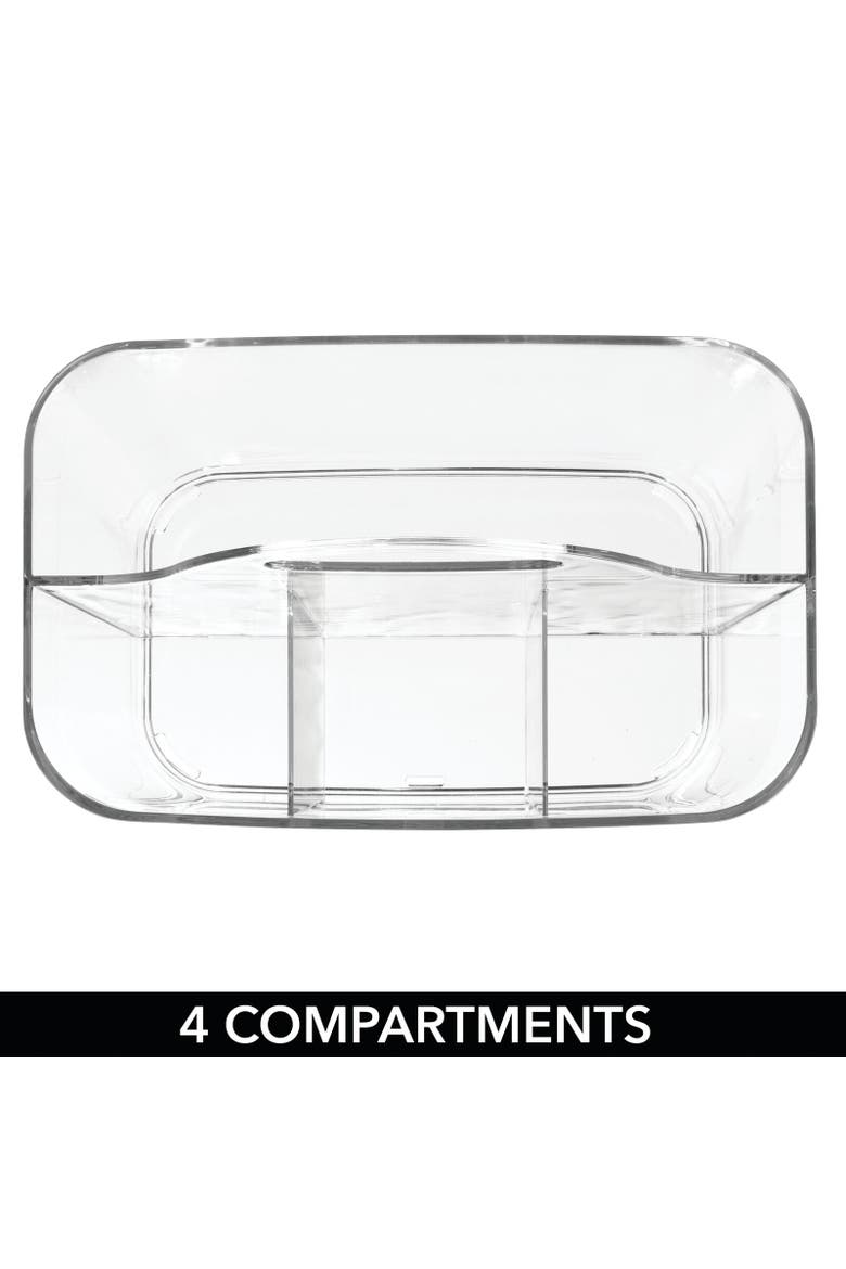 miDesign Small Plastic Divided Cosmetic Storage Organizer Caddy, 2 Pack, Alternate, color, Clear