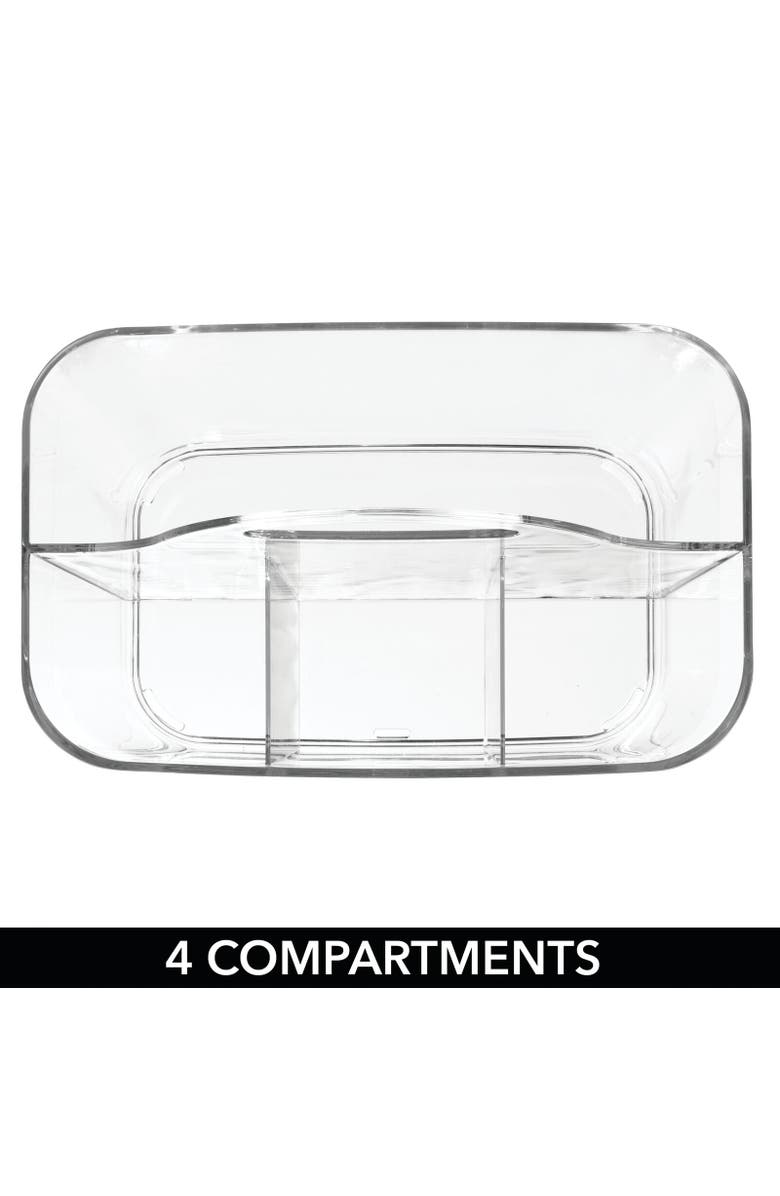 mDesign miDesign Small Plastic Divided Cosmetic Storage Organizer Caddy, 2 Pack, Alternate, color, Clear