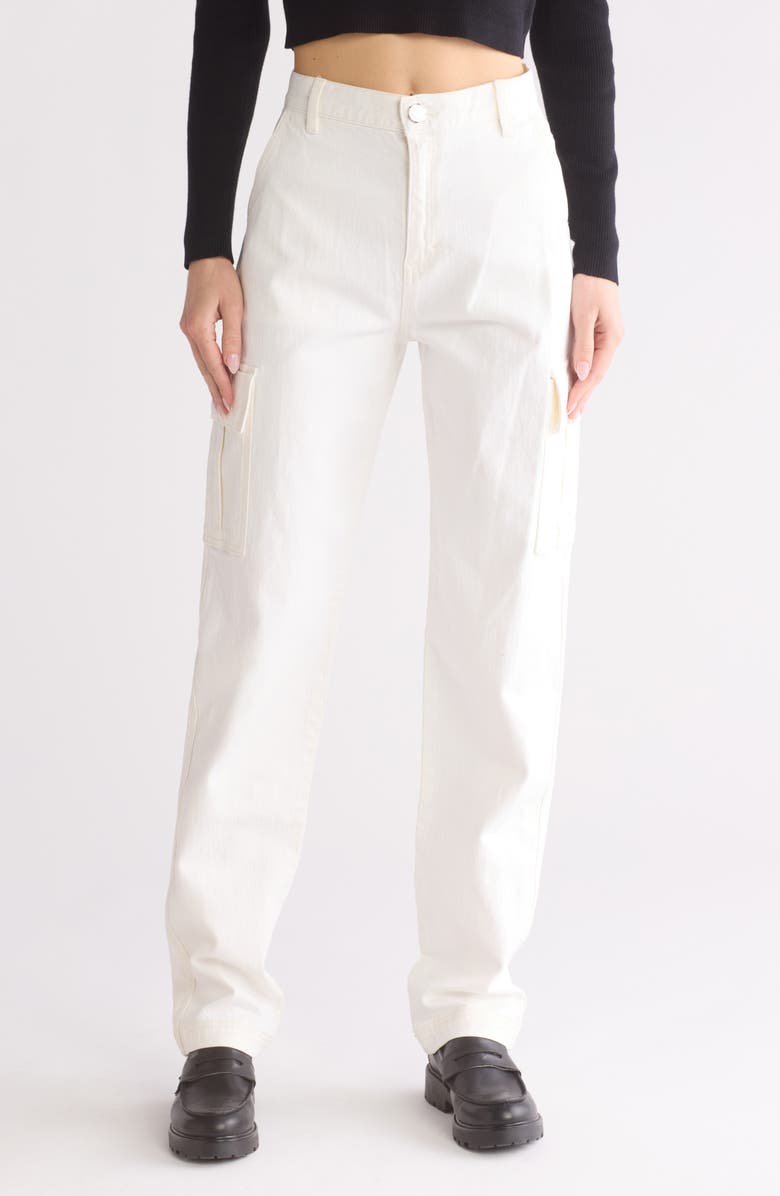 Rebecca Minkoff Stevie Cargo Pants, Main, color, Alabaster Wash