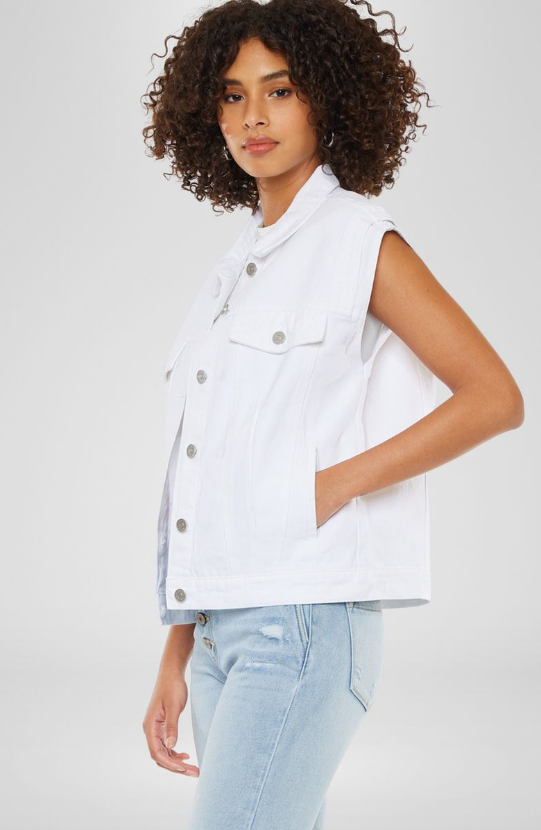 KanCan Joey Oversized 80's Vest, Alternate, color, White