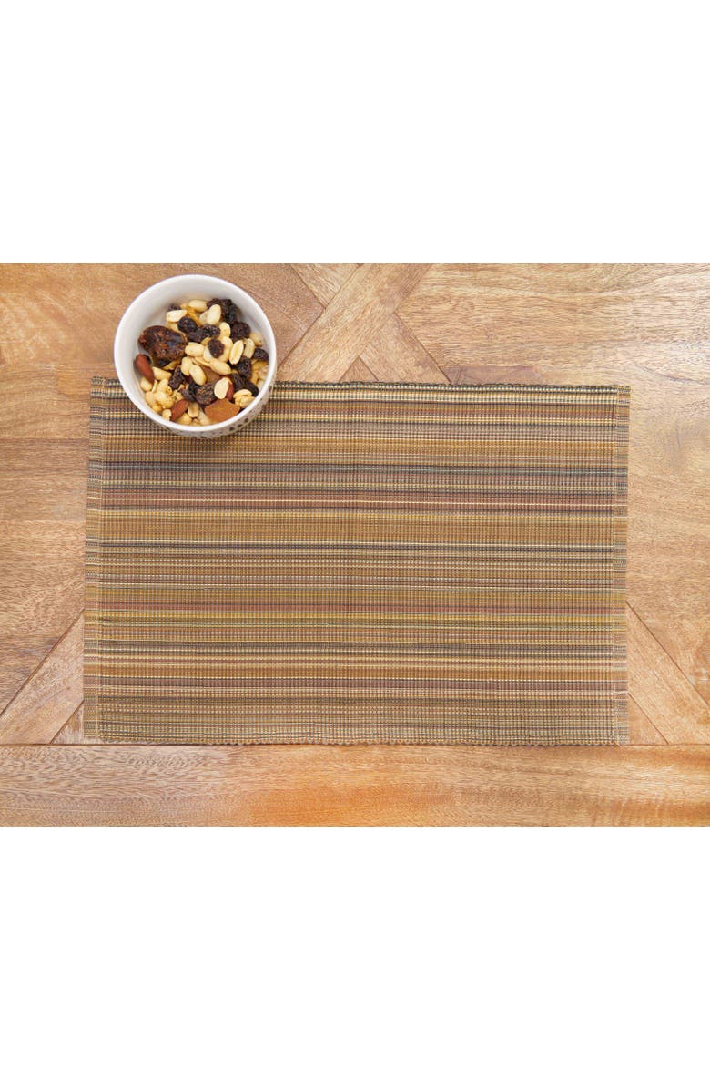 C&F Home Cedar Stripes Placemats Set of 6, 13" x 19", Alternate, color, Brown
