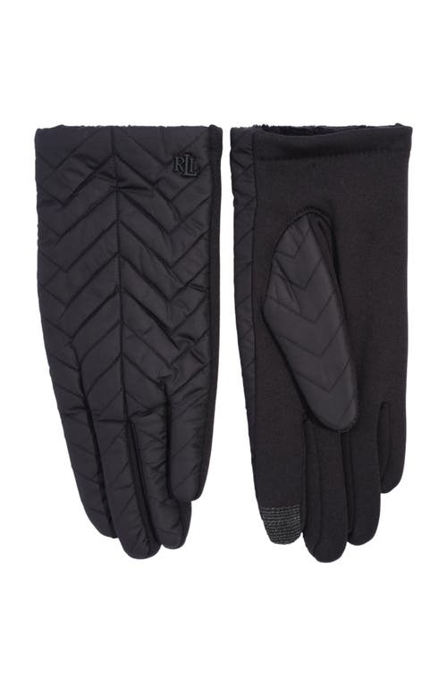 Lauren Ralplh Lauren Chevron Quilted Glove In Black