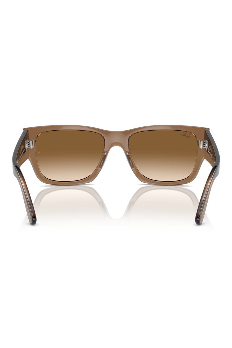 Carlos 56mm Polarized Rectangular Sunglasses, Alternate, color, DARK BROWN