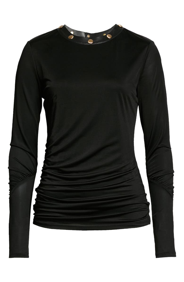 St. John Collection Ruched Long Sleeve Jersey Top, Alternate, color, 