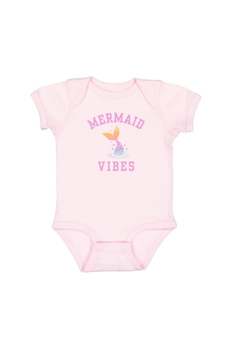 Mermaid Vibes Short Sleeve Bodysuit, Main, color, Pink
