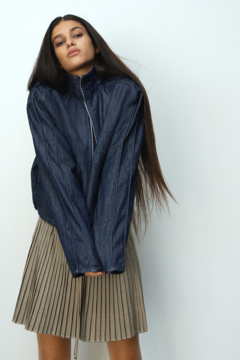 Sporty Denim Jacket, Main, color, Dark denim blue