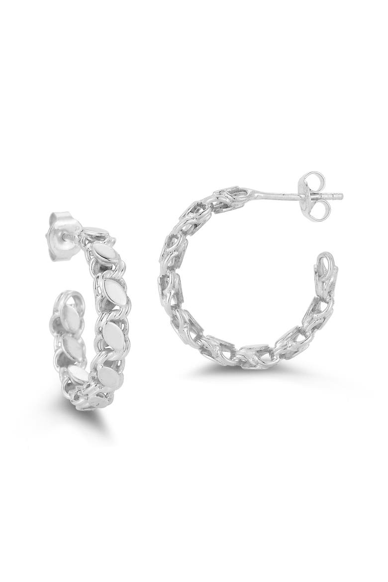 Textured Hoop Earrings, Main, color, SILVER