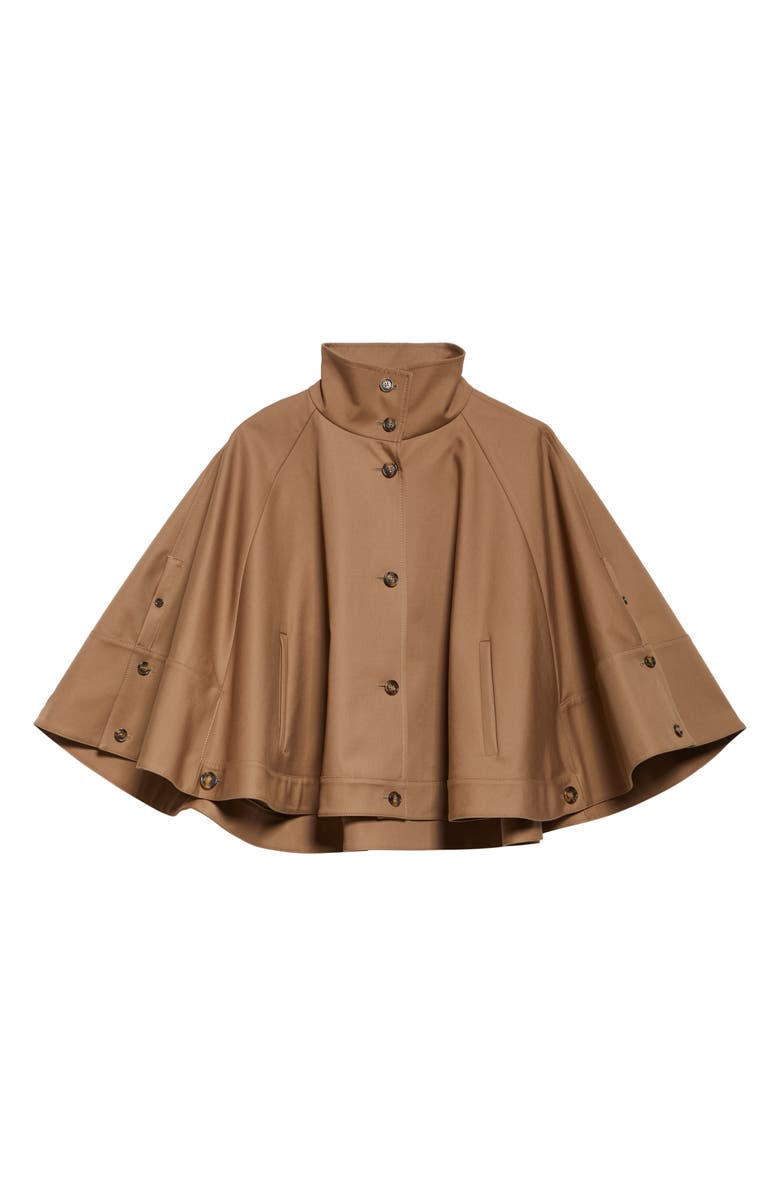 Max Mara Fulcro Water Repellent Cotton Gabardine Cape, Alternate, color, Coloniale