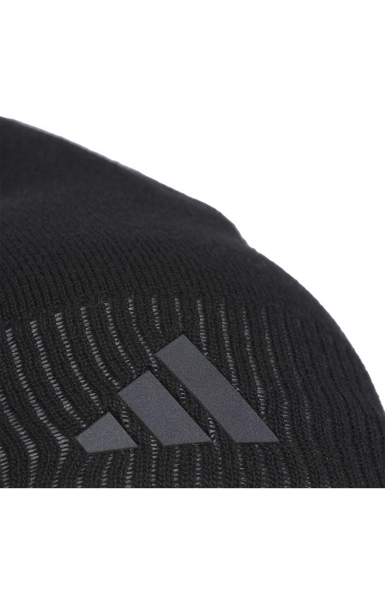 adidas Men's Creator Three Stripe Beanie, Alternate, color, Black/ Carbon Grey/Grey