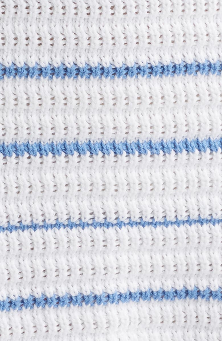 LoveShackFancy Shore Crop Cotton Sweater, Alternate, color, Maritime Stripes