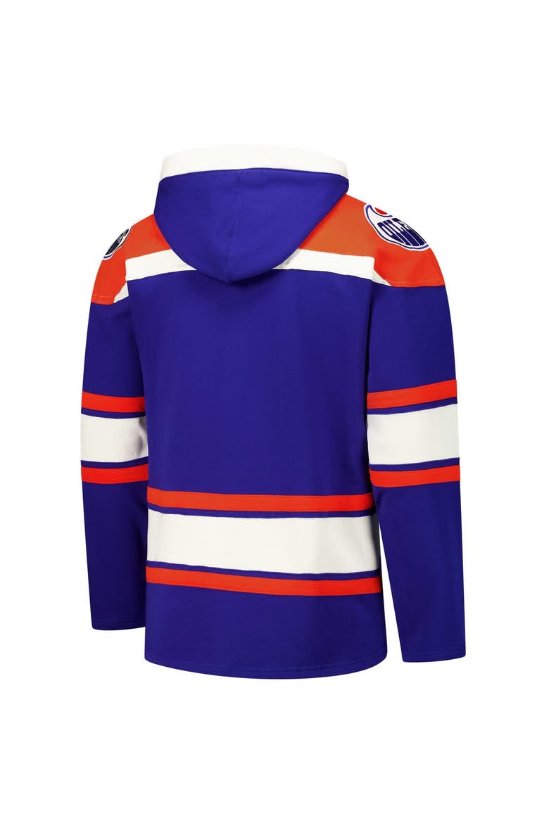 Men's '47  Royal Edmonton Oilers Superior Lacer Pullover Hoodie, Alternate, color, Royal