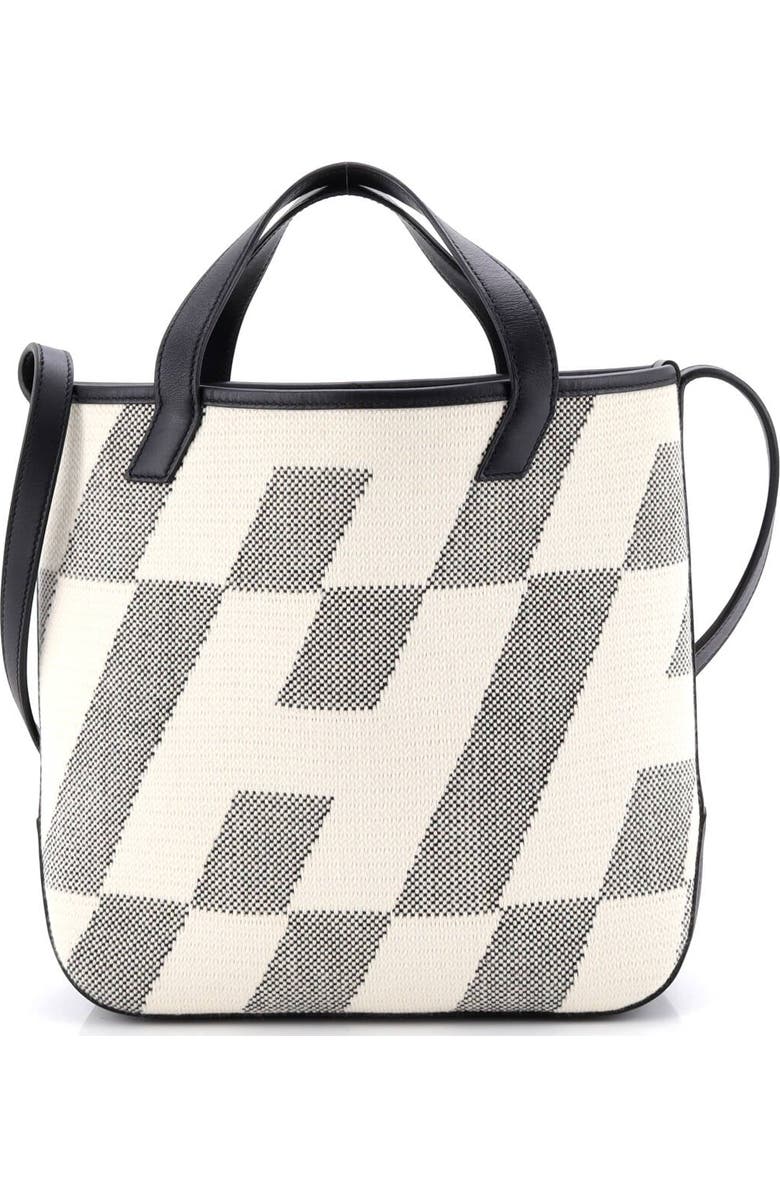 Pre-Owned Hermes Cabas H en Biais Tote Canvas with Leather 27, Alternate, color, Noir