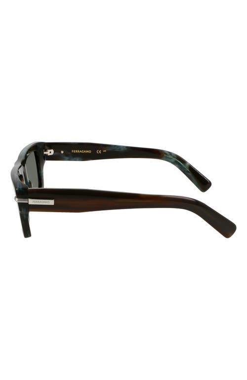 Ferragamo Prisma 50mm Rectangular Sunglasses In Striped Khaki