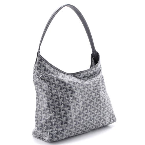 Pre-owned Goyard Goyard Boheme Hobo Printed Coated Canvas In Gray