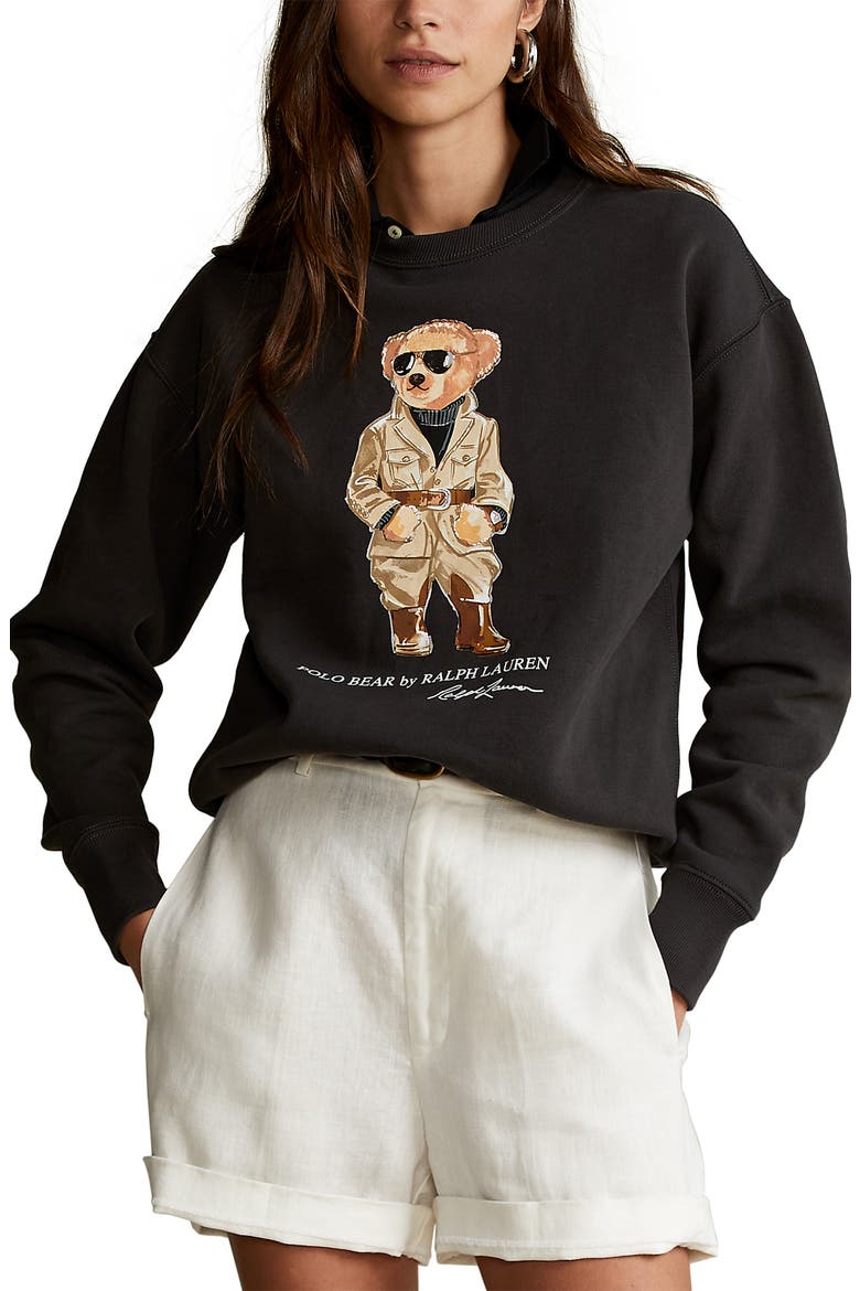 Safari Bear Sweatshirt, Main, color, BLACK MASK