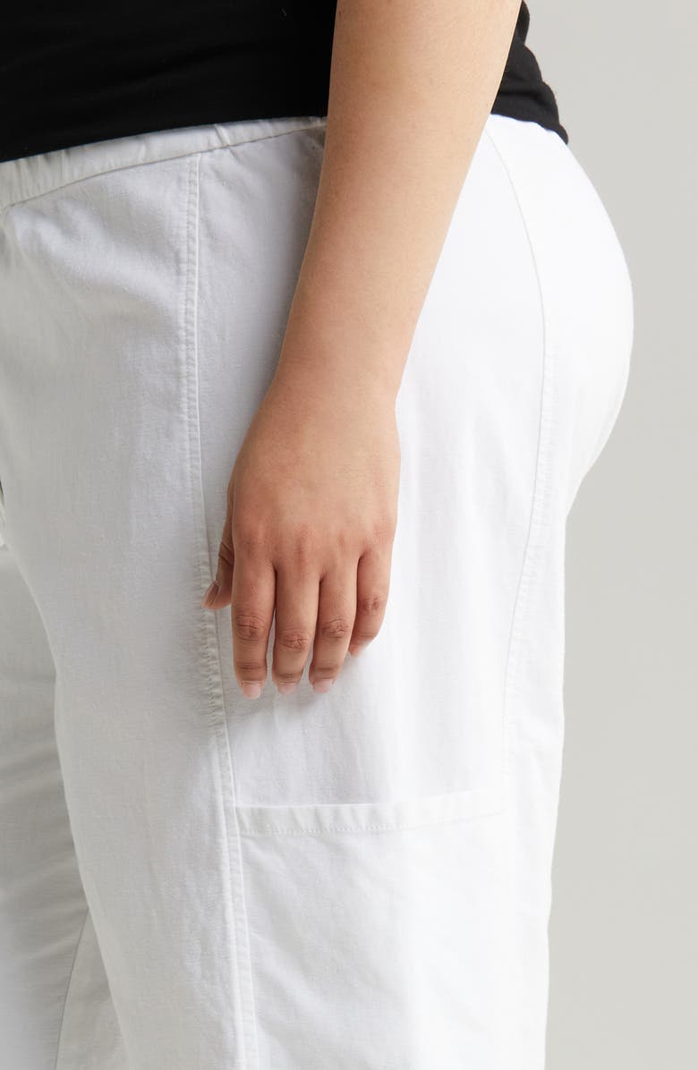 Eileen Fisher Stretch Organic Cotton & Hemp Ankle Lantern Cargo Pants, Alternate, color, White