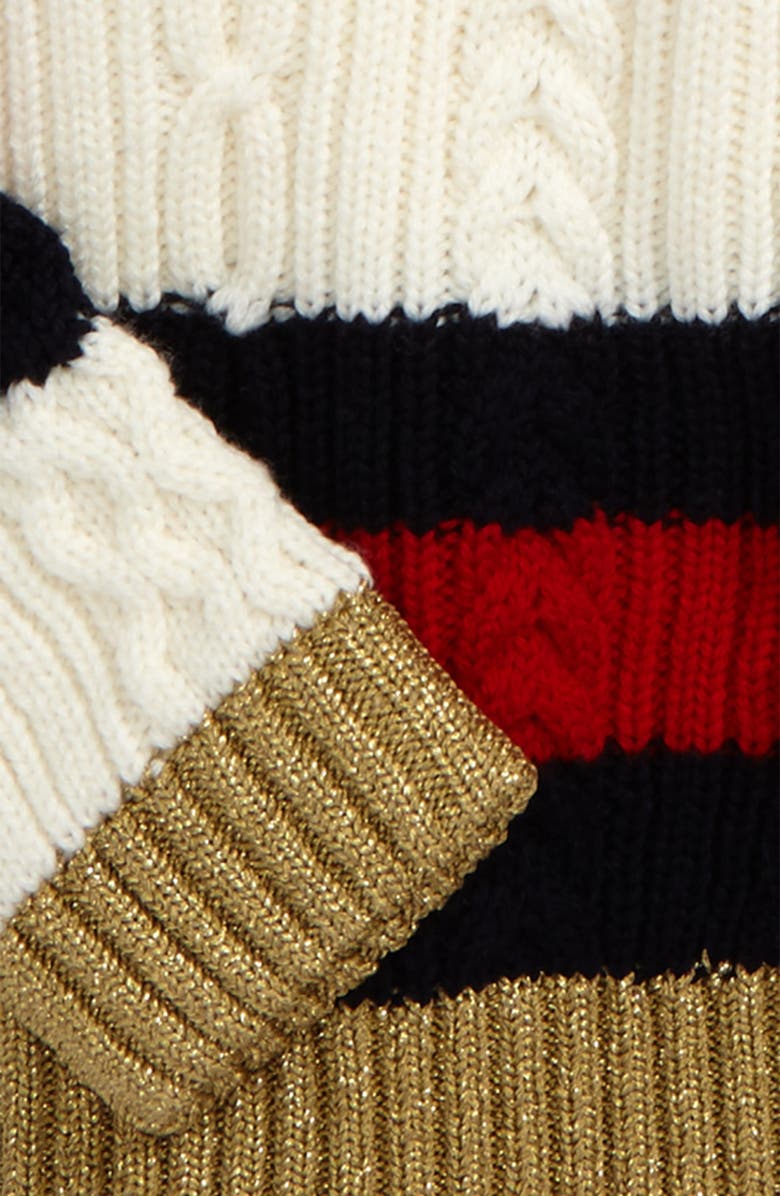 Gucci Wool Stripe Sweater, Alternate, color, White Multi