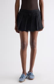 Acne Studios Lace Trim Pleated Miniskirt
