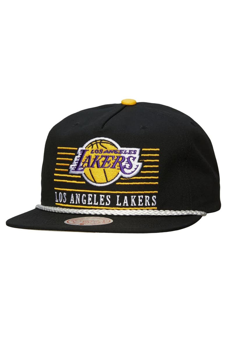 Men's Mitchell & Ness Black Los Angeles Lakers Ascend Deadstock Snapback Hat, Main, color, Black