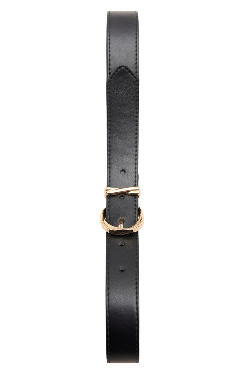 MANGO Oval Buckle Faux Leather Belt, Alternate, color, 