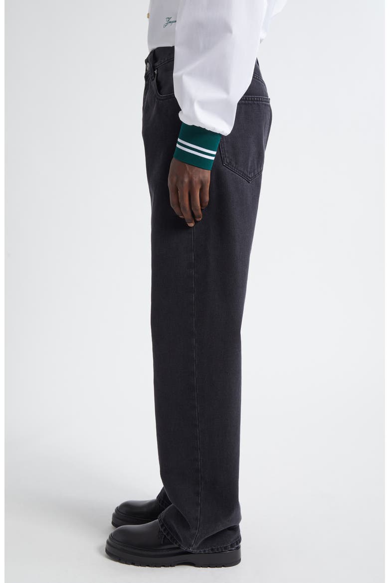 Le de-Nîmes Droit Straight Leg Jeans, Alternate, color, BLACK
