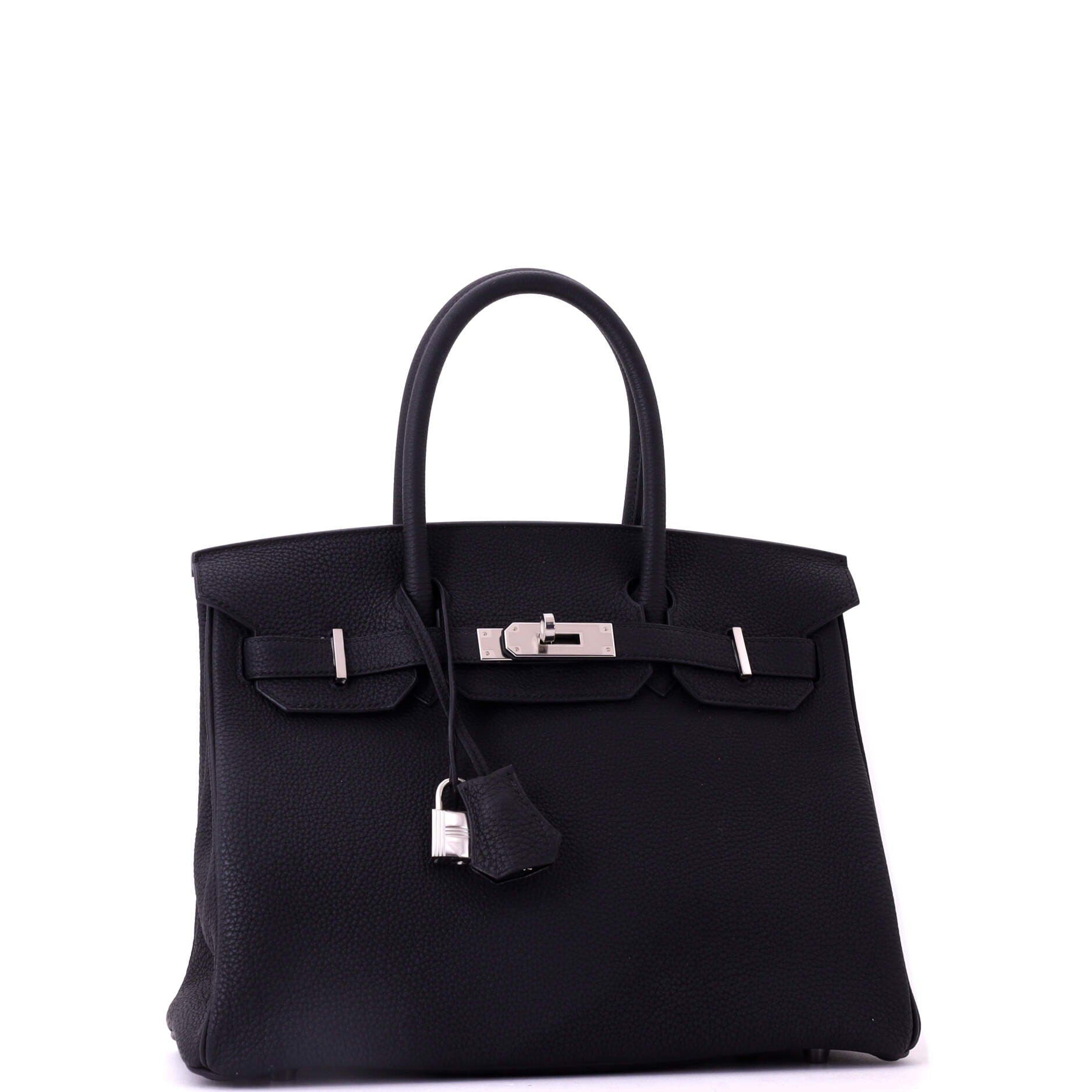 Pre-Owned Hermes Birkin Handbag Black Togo with Palladium Hardware 30, Alternate, color, Noir