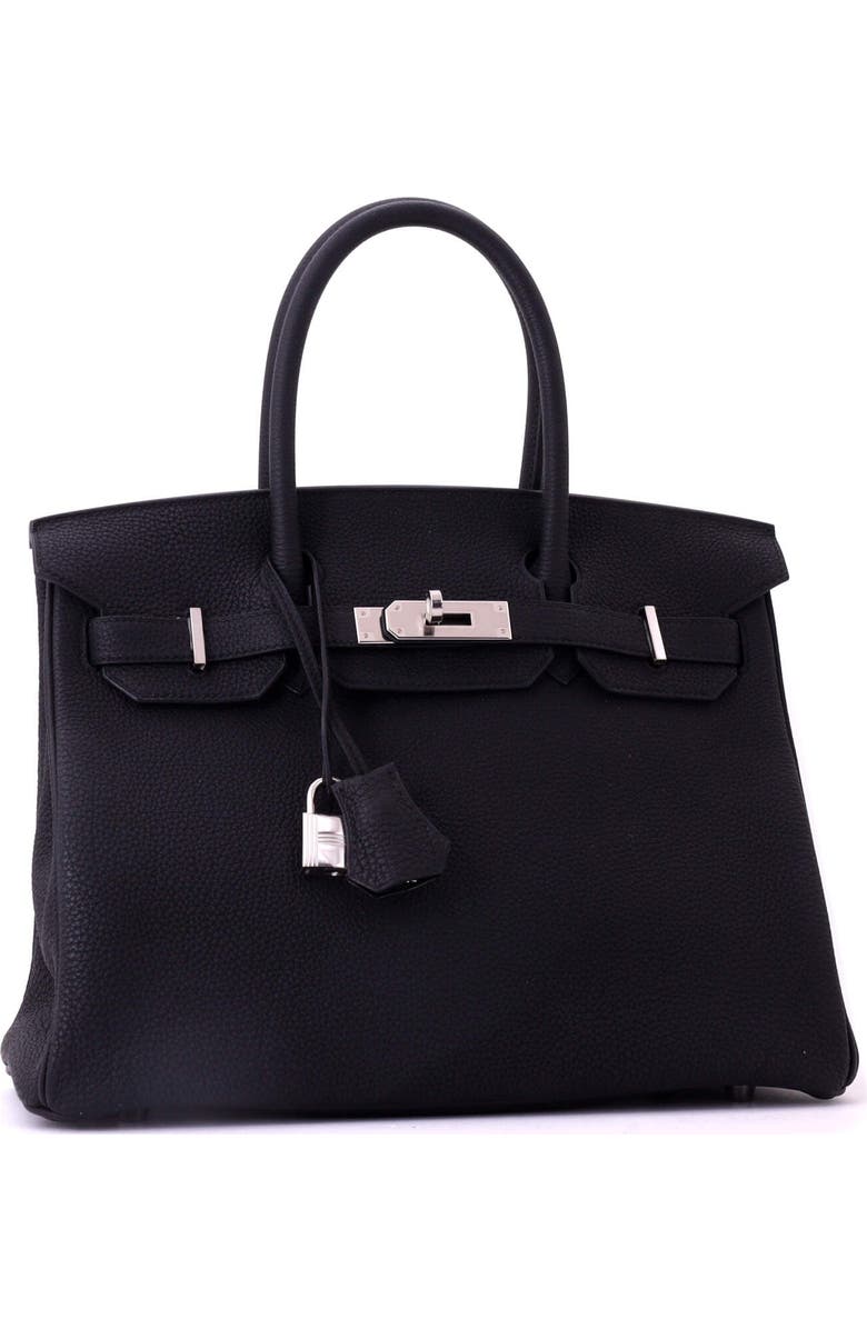 Pre-Owned Hermes Birkin Handbag Black Togo with Palladium Hardware 30, Alternate, color, Noir