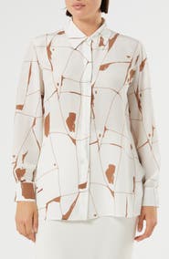 Marina Rinaldi Nettare Print Silk Tunic Shirt