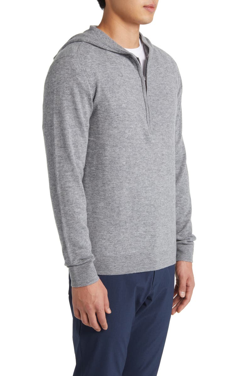 johnnie-O Mitch Hooded Half Zip Wool & Cashmere Sweater, Alternate, color, 