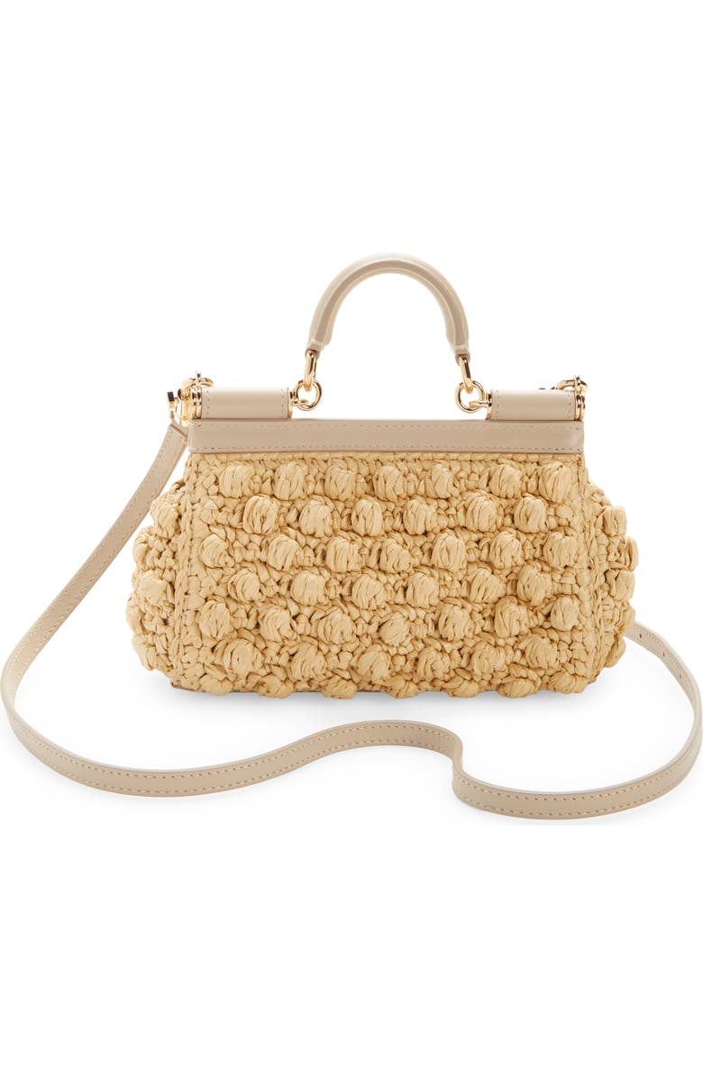 Dolce&Gabbana Sicily Small Raffia Satchel, Alternate, color,