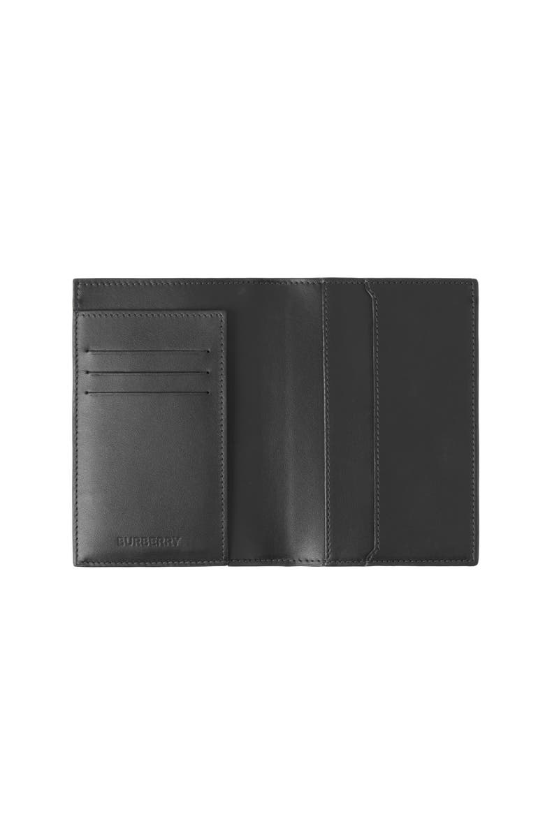 Burberry Check Passport Holder, Alternate, color, Charcoal