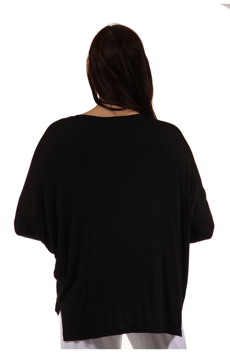 24seven Comfort Apparel Oversized Long Sleeve Maternity Dolman Top, Alternate, color, Black