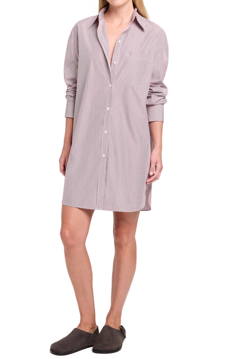 TWP Big Joe Stripe Shirtdress, Main, color, White / Wine