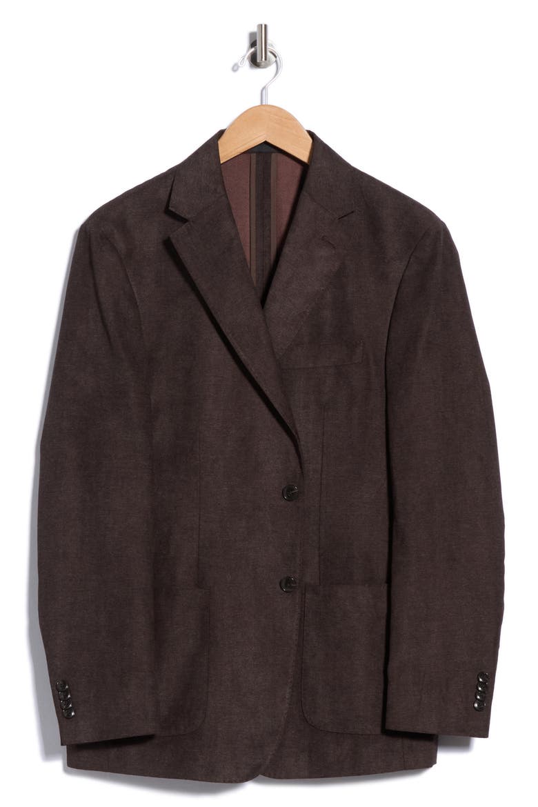 Herringbone Sport Coat, Main, color, BROWN HERRINGBONE
