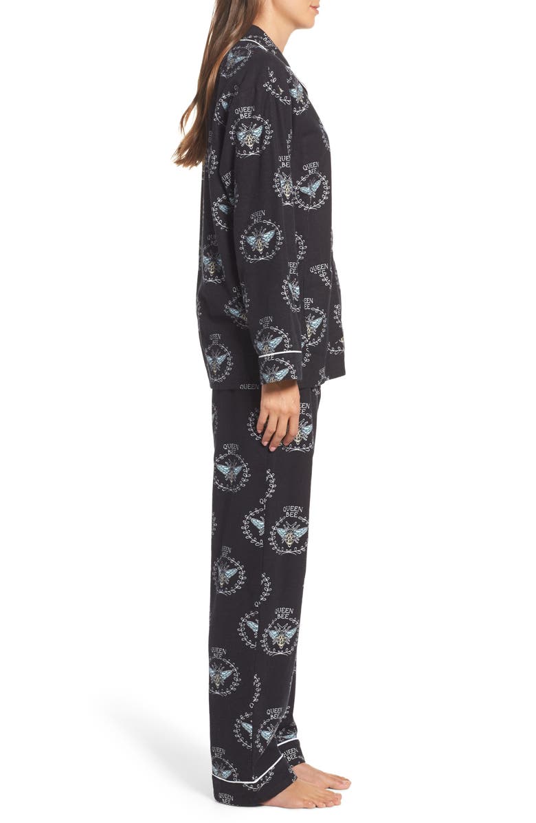 PJ Salvage Print Flannel Pajamas, Alternate, color,