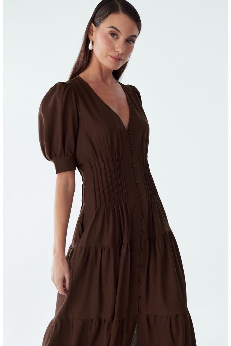 Apple Midi Dress, Alternate, color, Chocolate