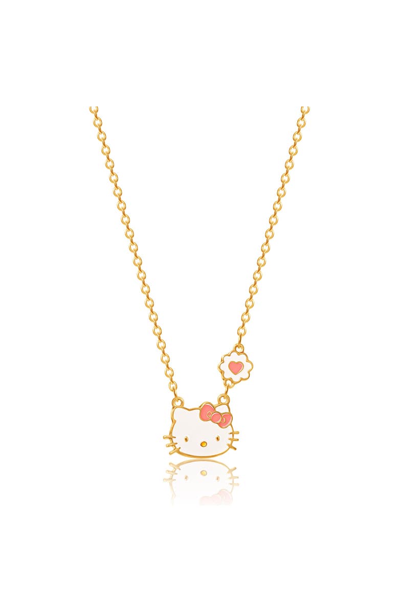 Hello Kitty Flash Stud Earrings and Plated Necklace, 18"+3", Alternate, color, 